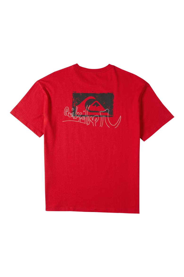 YG Impaired Embroidered Cotton Graphic T-Shirt, Alternate, color, SALSA