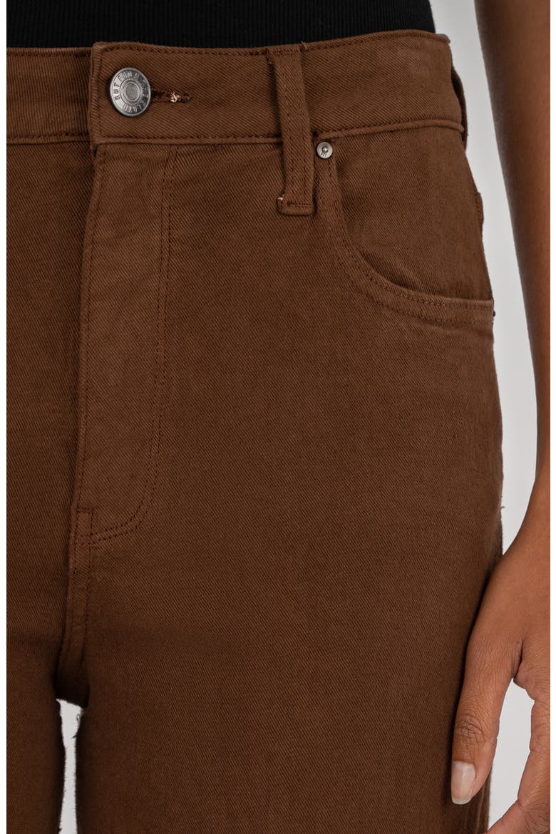 Sienna Cuffed High Waist Relaxed Straight Leg Jeans, Alternate, color, CAFE