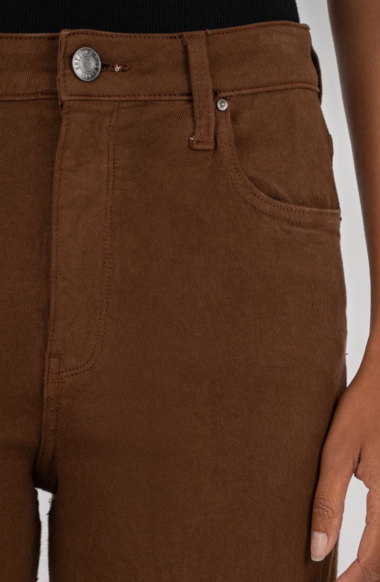 KUT from the Kloth Sienna Cuffed High Waist Relaxed Straight Leg Jeans, Alternate, color, Cafe