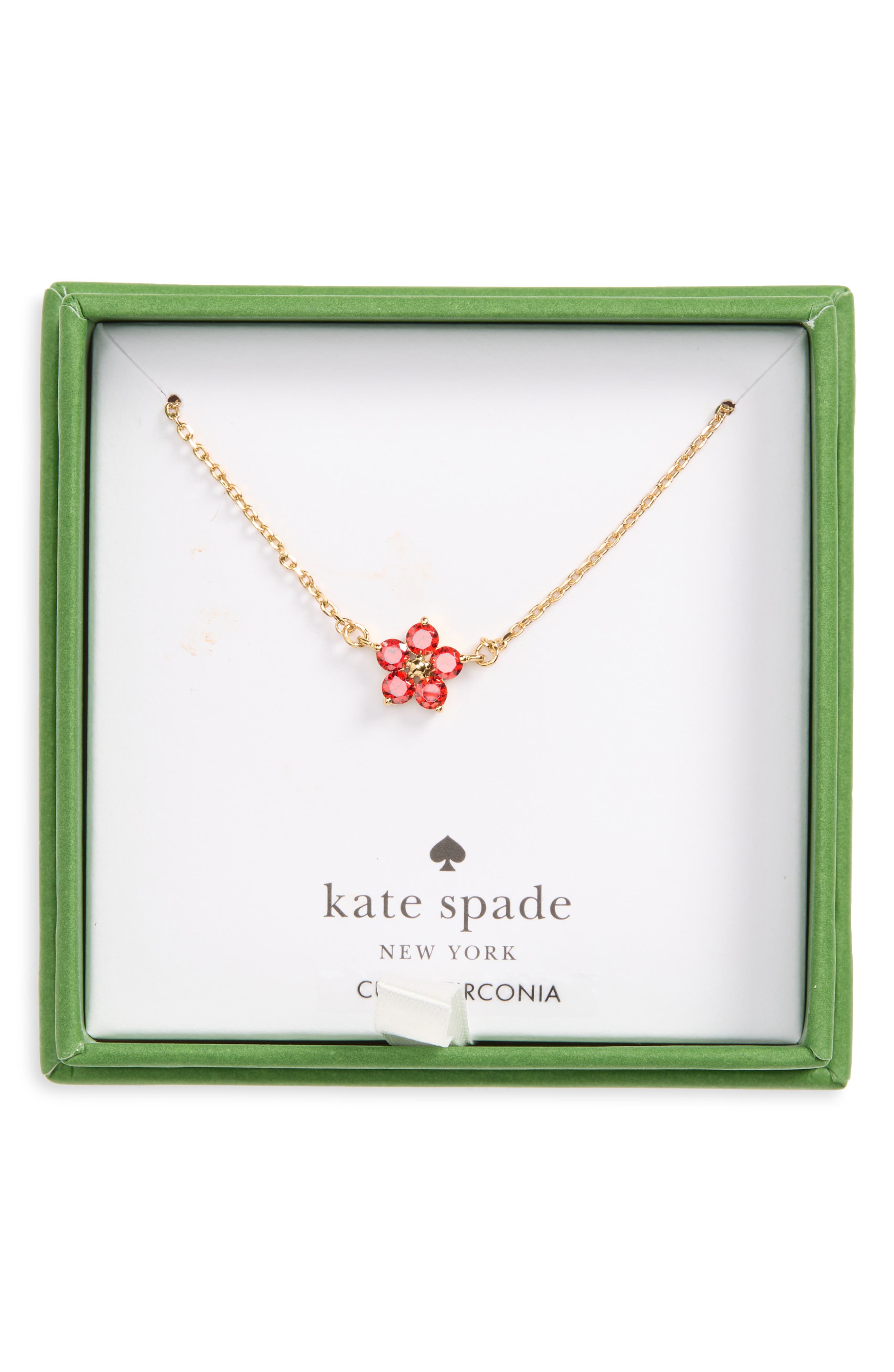 Mini Flower Cubic Zirconia Pendant Necklace