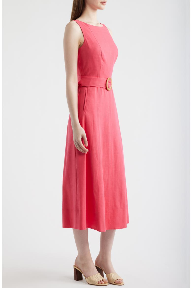 Sleeveless Midi Dress, Alternate, color, HOT PINK