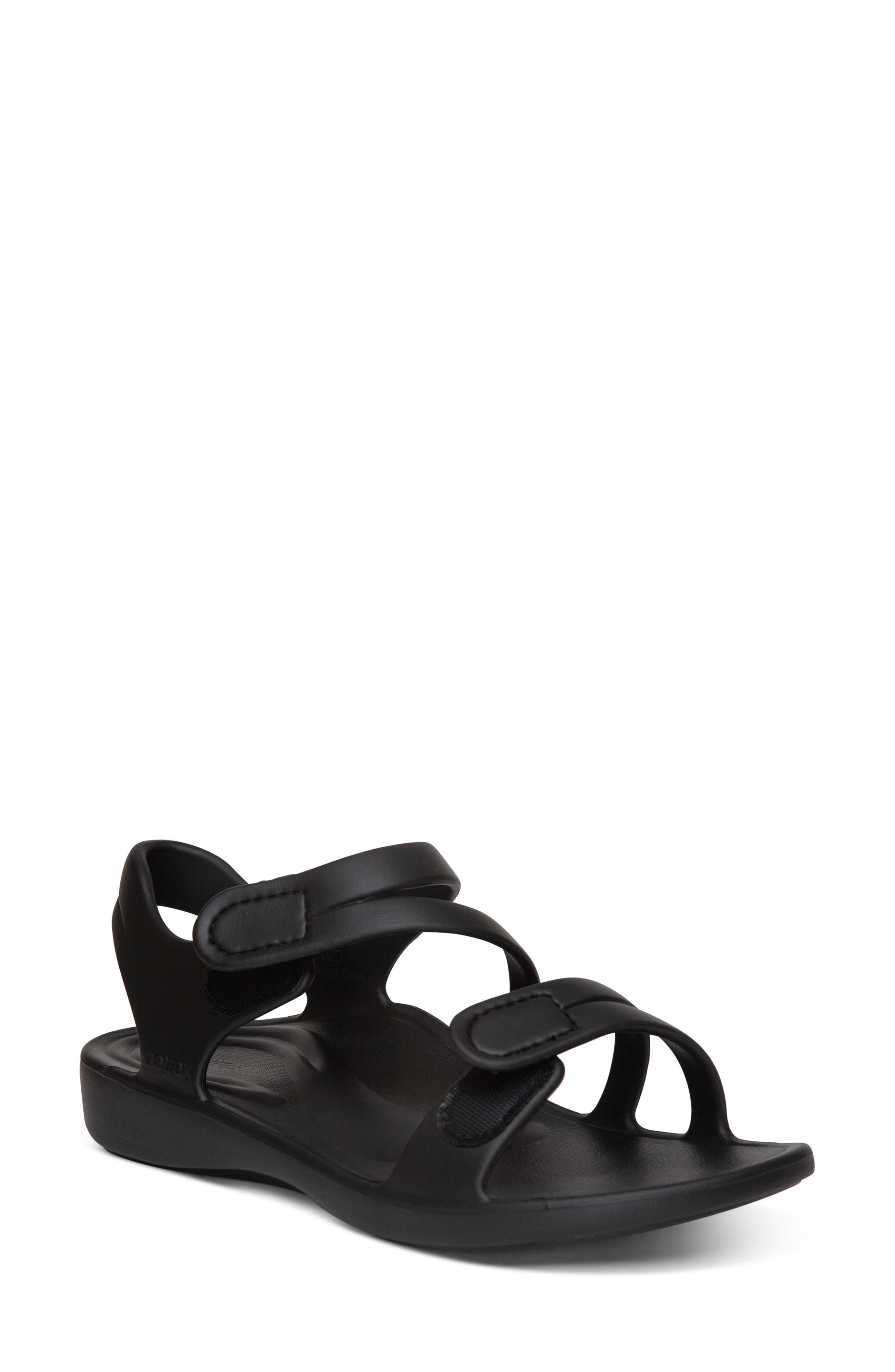 Jillian Waterproof Sandal, Alternate, color, BLACK RUBBER