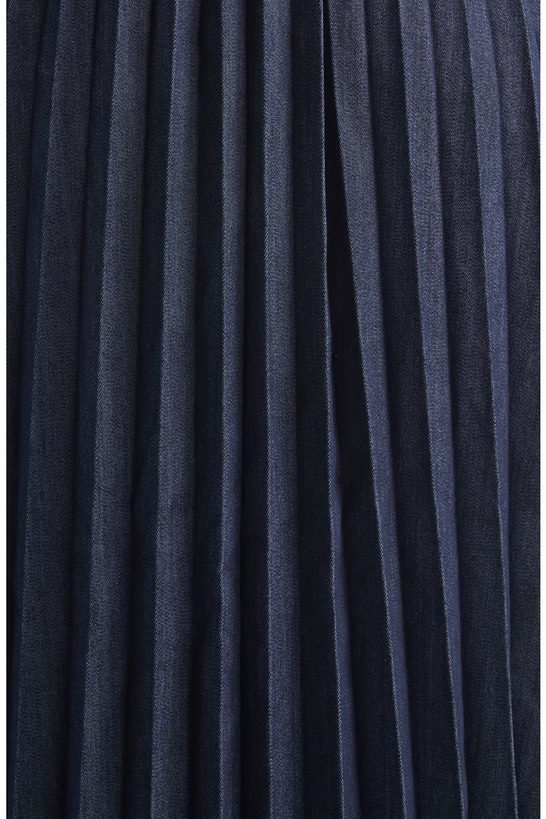 Crosby Pleated Midi Dress, Alternate, color, BLACK/ INDIGO
