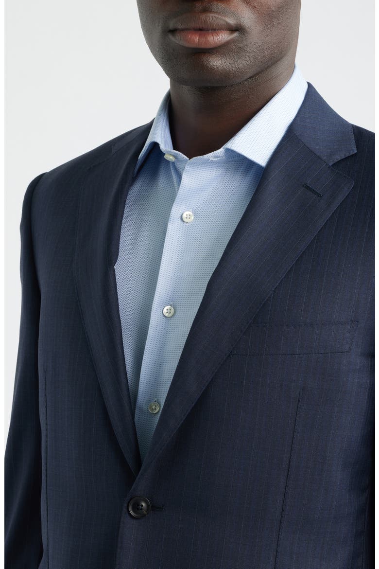 Siena Regular Fit Navy Pinstripe Super 170s Wool Suit, Alternate, color, NAVY