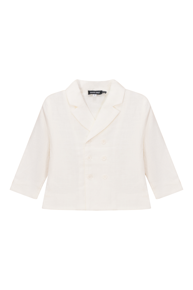 Woven Double Breasted Long Sleeve Blazer, Main, color, Off White