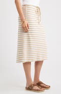 Caslon® Straight Fit Stripe Knit Midi Skirt