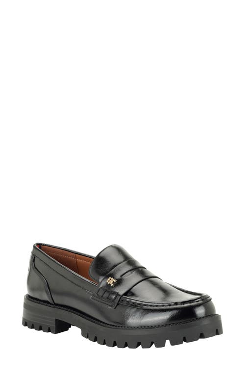 Tommy Hilfiger Yesen Faux Leather Loafer In Black