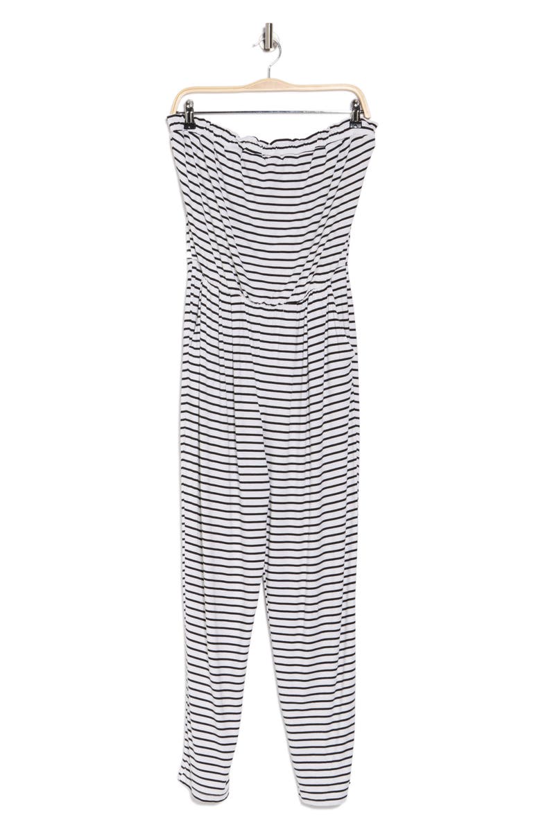 Tart Jackelyn Strapless Jumpsuit, Alternate, color, Black White Stripe