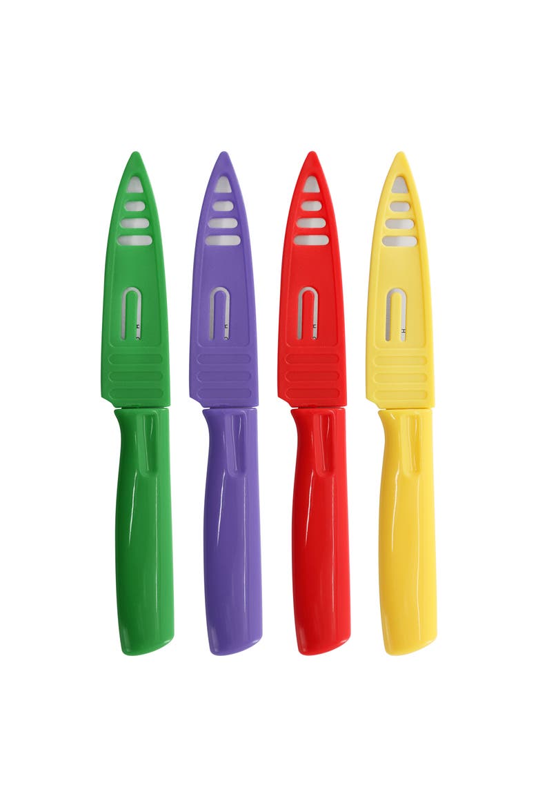 Colorsplash 4 Piece Paring Knife Set, Main, color, Assorted
