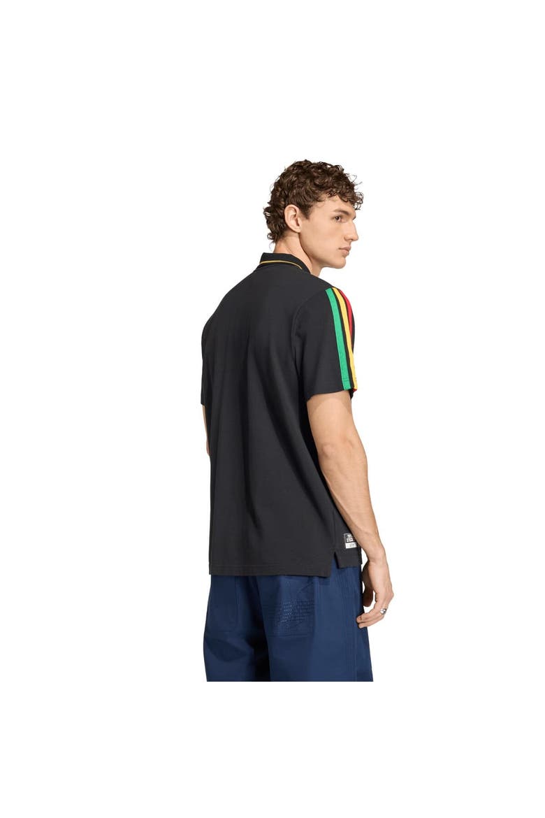 Men's adidas  Black Jamaica National Team Alphaskin Polo, Alternate, color, Black