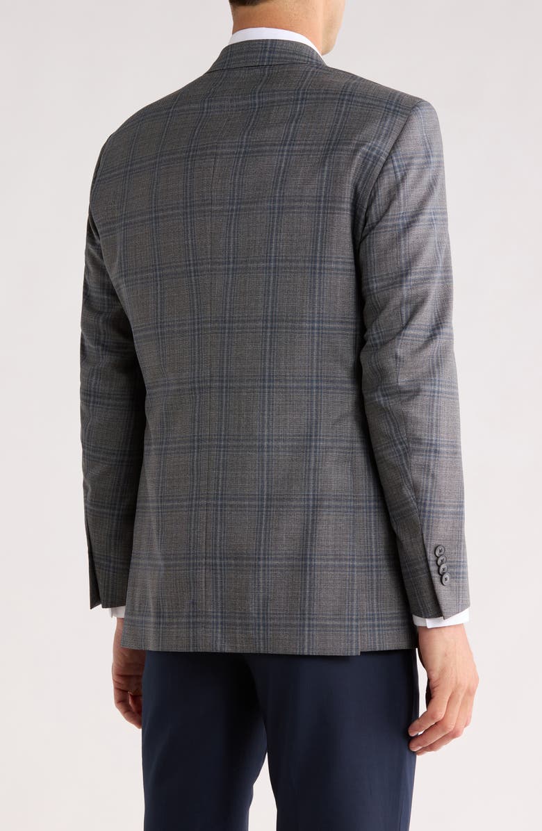 Peter Millar Flynn Classic Fit Plaid Wool Sport Coat, Alternate, color, Grey