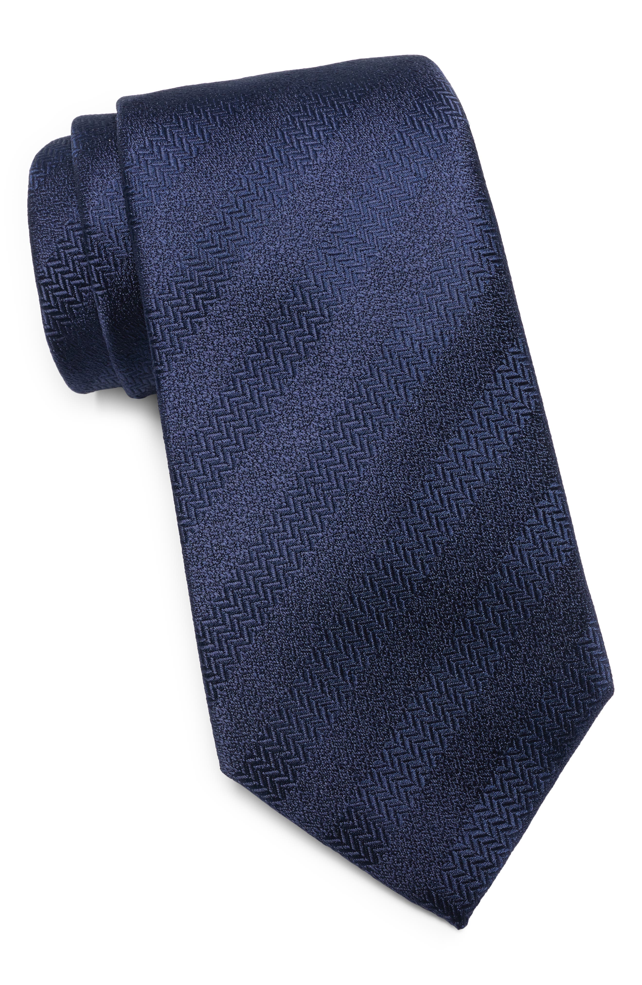 Tommy Hilfiger Herringbone Solid Stripe Tie