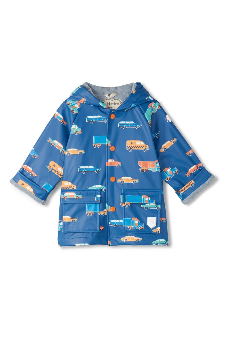 Hatley Driving Cars Raincoat, Main, color, 