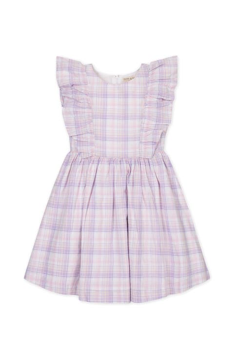 Kids' Linen Flutter Sleeve Pinafore Dress (Toddler, Little Kid and Big Kid)