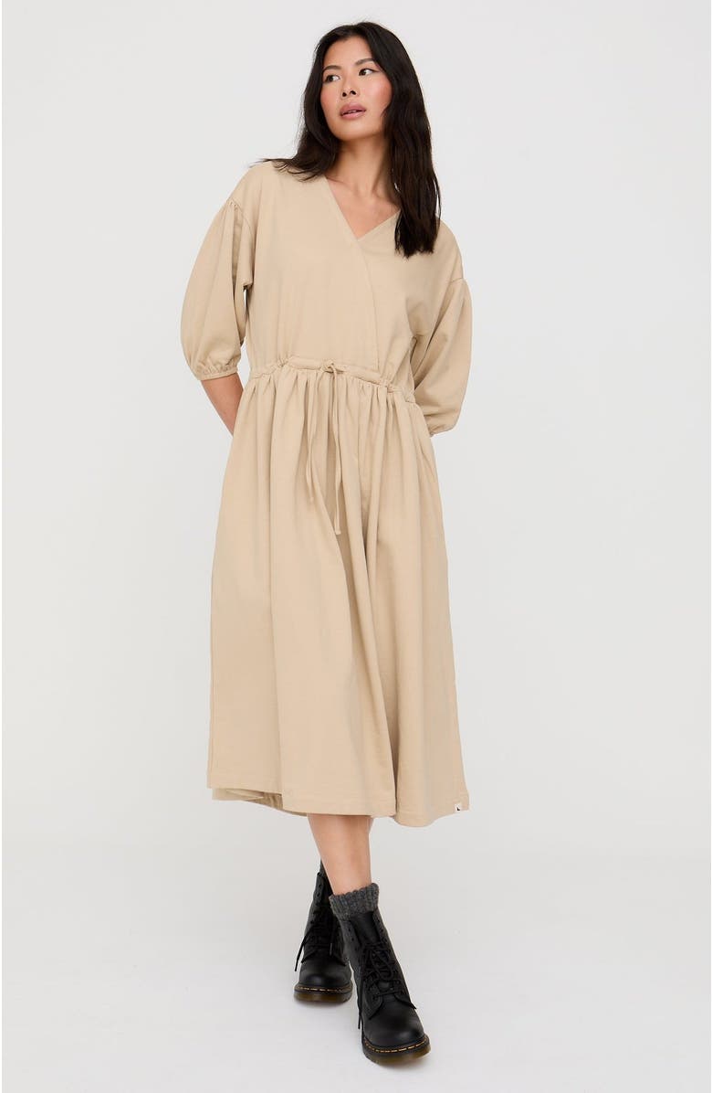 Turtledove London Organic Cotton Belle Dress, Main, color, Stone