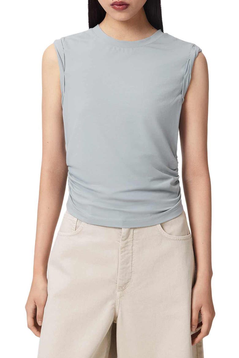 West Side Ruched Tank, Main, color, HIGH RISE BLUE