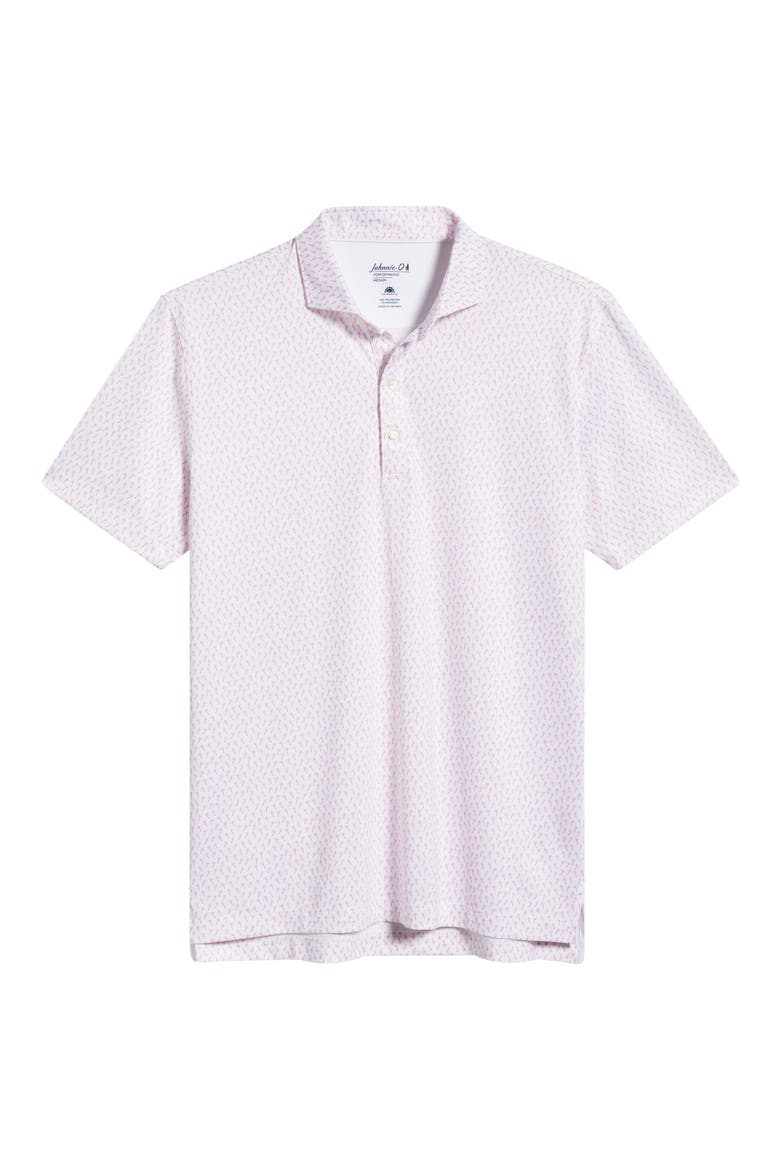 Marina Palm Tree Print Performance Jersey Polo, Alternate, color, PUNCH