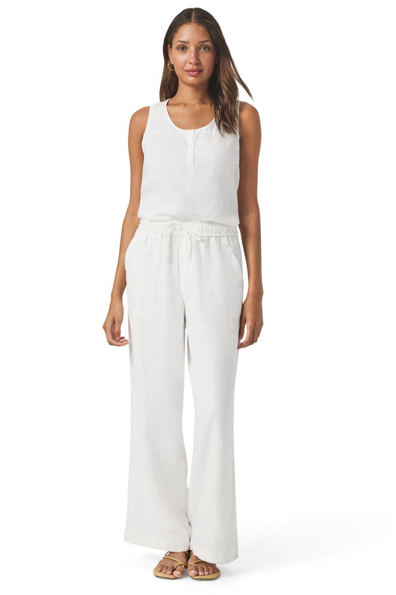 Stella Linen Drawstring Pants, Alternate, color, WHITE
