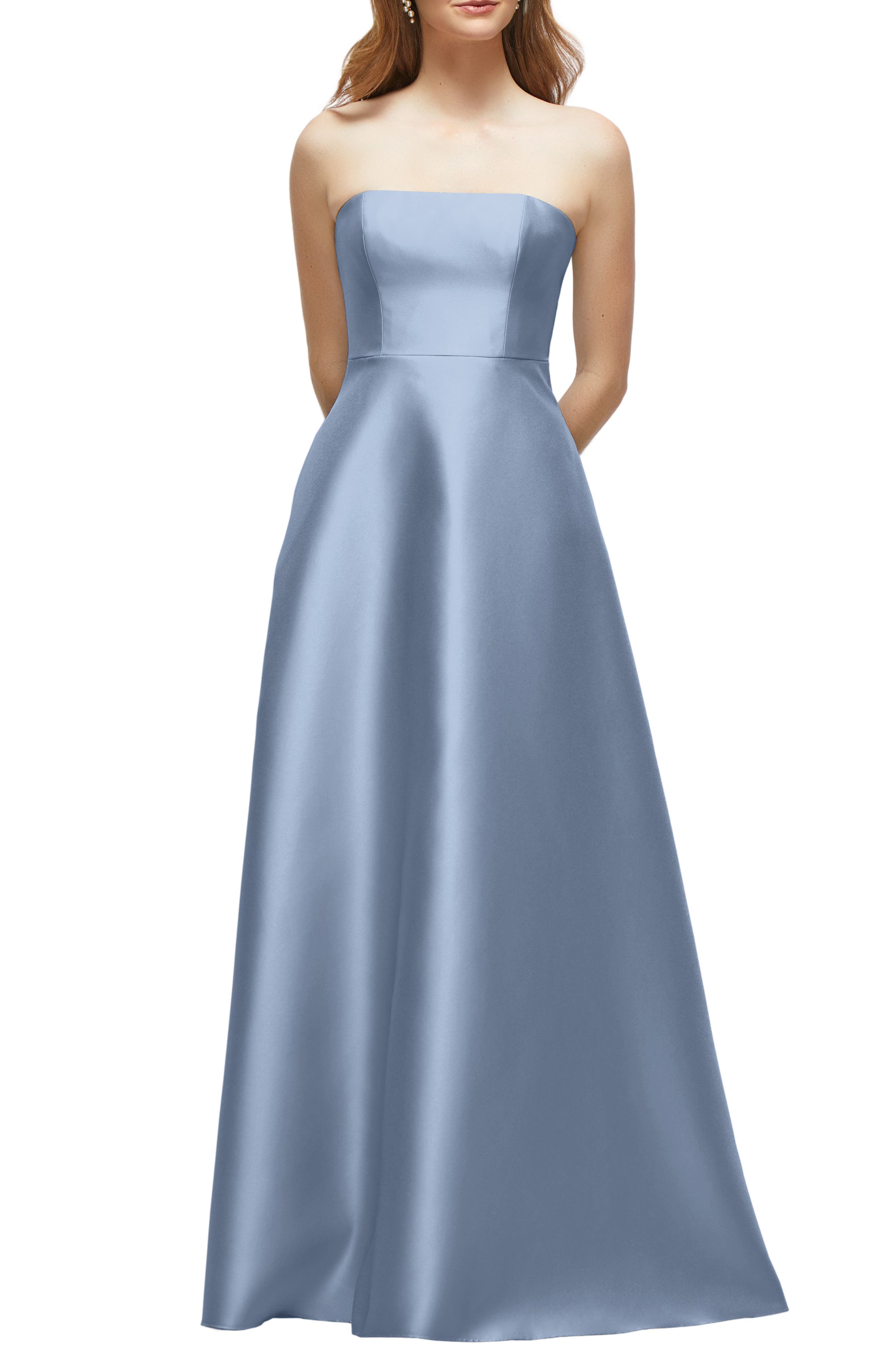 Strapless Satin Gown - image 5