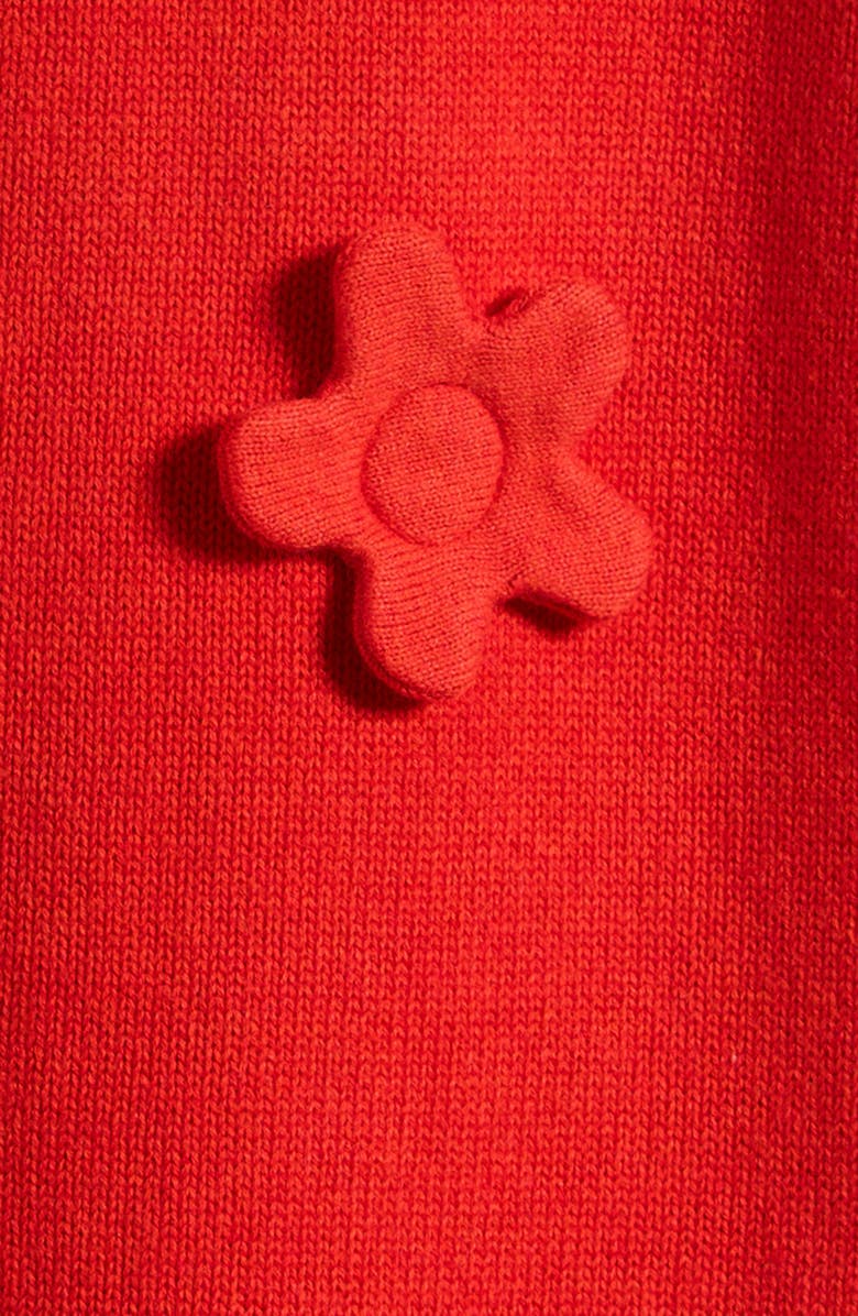 Mini Rodini Kids' Flower Appliqué Sweater Vest Dress, Alternate, color, Red