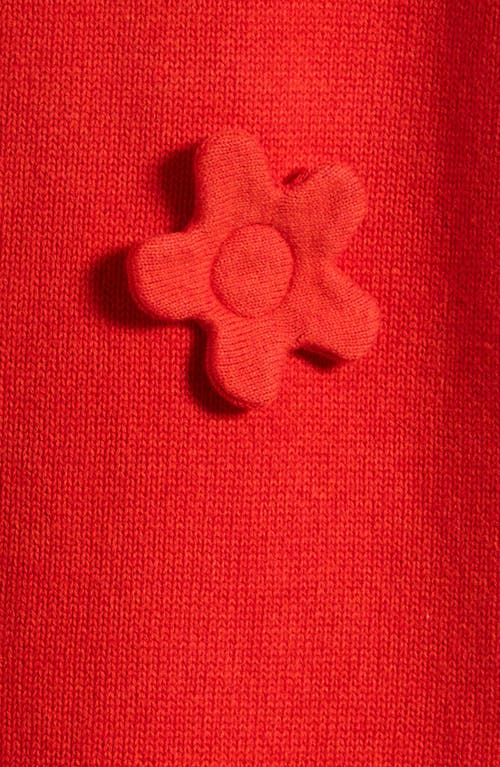 Mini Rodini Kids' Flower Appliqué Sweater Vest Dress In Red