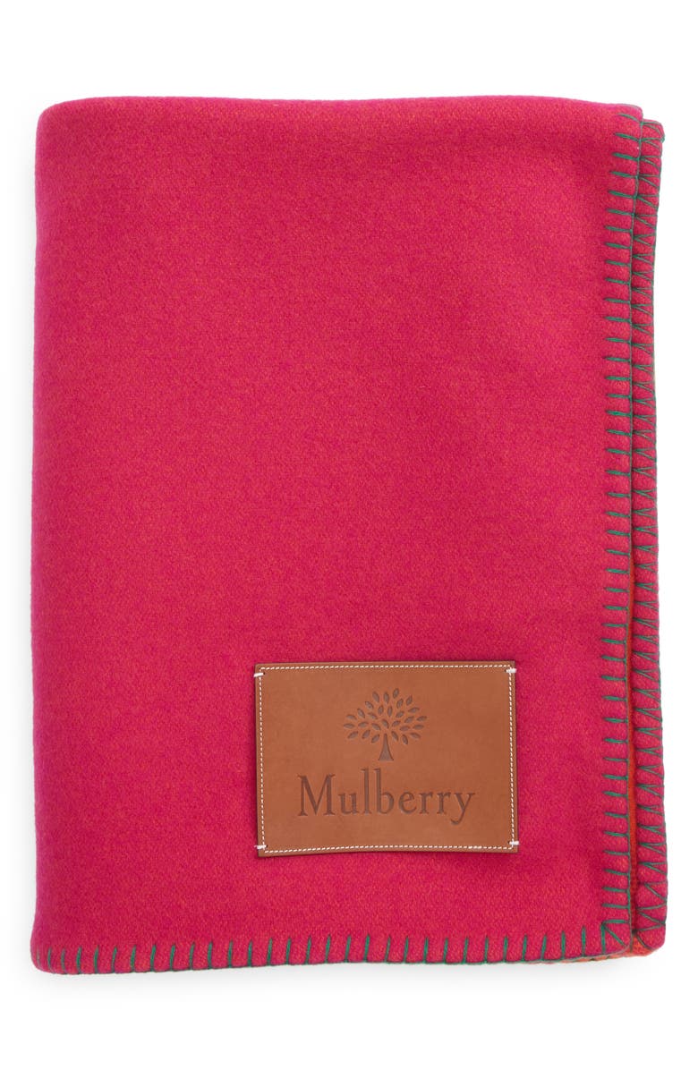 Mulberry Colorblock Wool Throw Blanket, Main, color, 