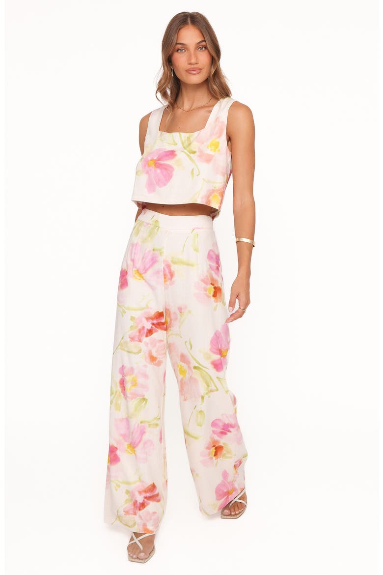 Devlin Floral High Waist Wide Leg Pants, Alternate, color, PINK GARDEN FLORAL