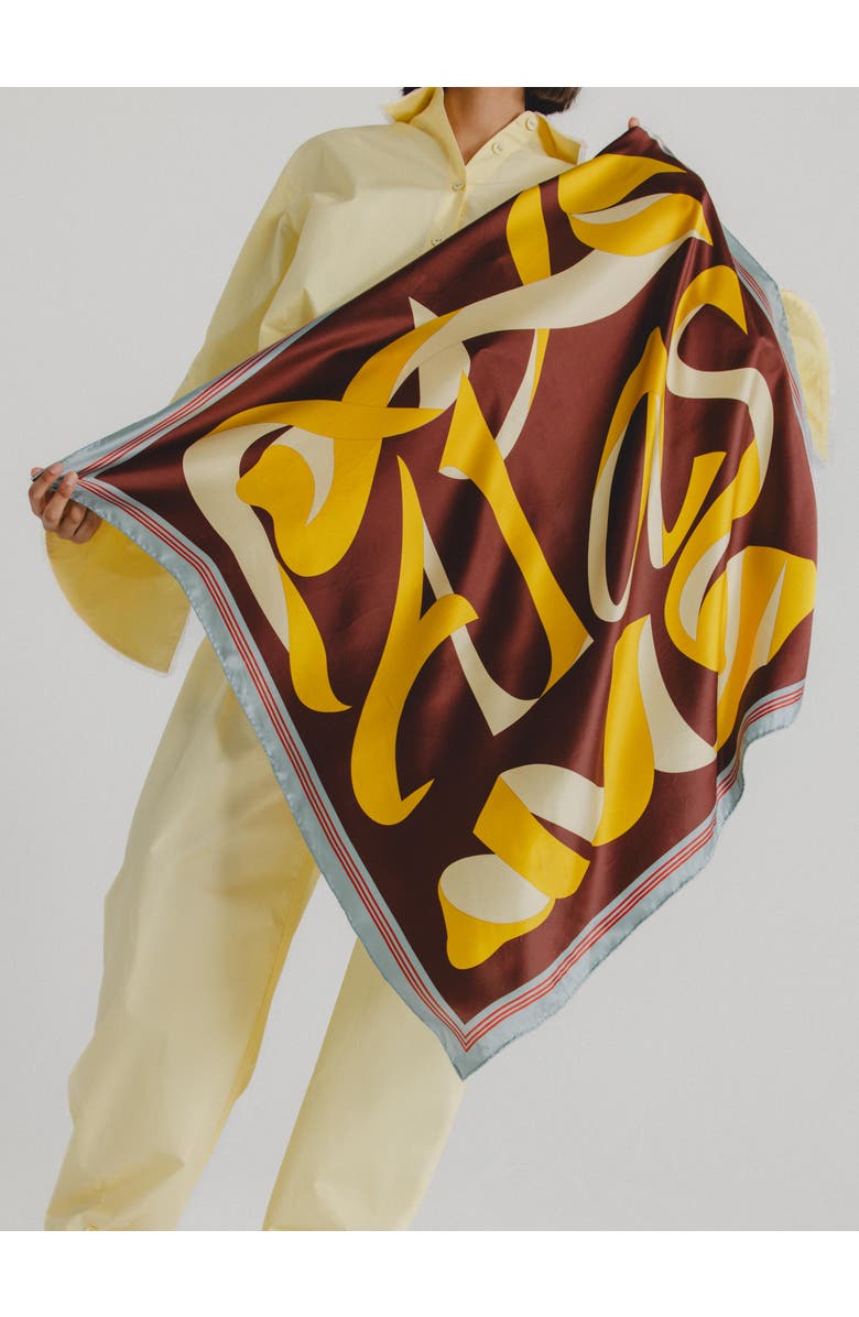 Alas Large Designer Printed Silk Scarf, Alternate, color, Print 'Apeel' Large