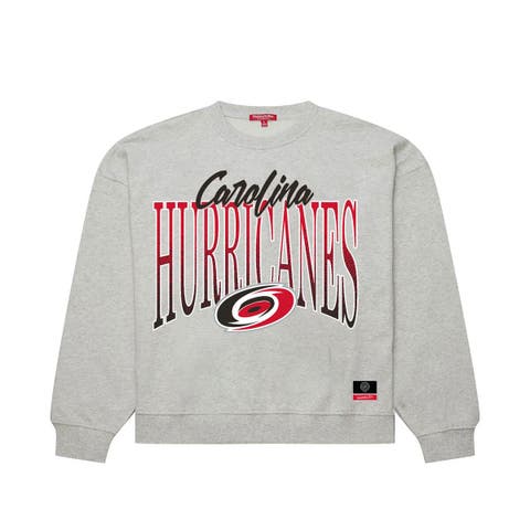 Women's Mitchell & Ness  Heather Gray Carolina Hurricanes Hockey Night Sweatshirt