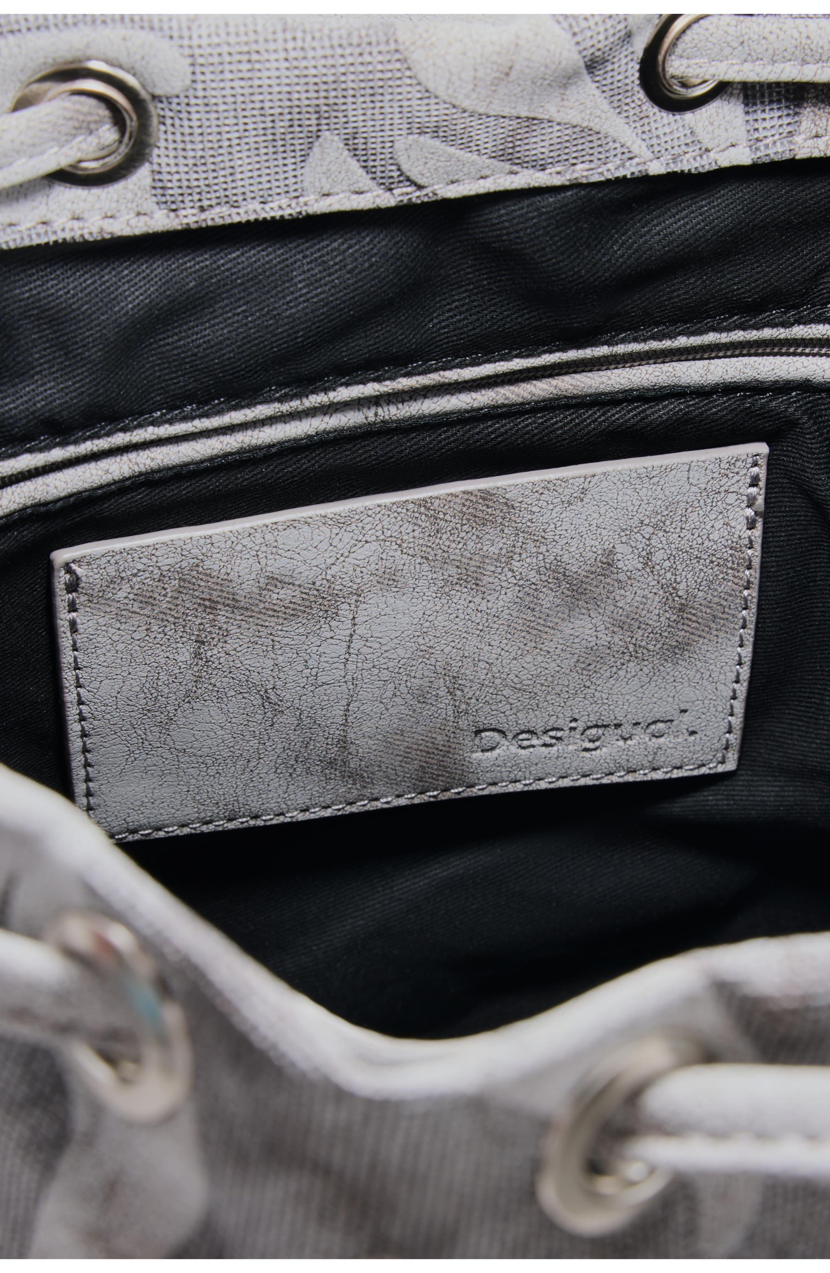 Desigual Mini Floral Backpack, Alternate, color, Obsidian