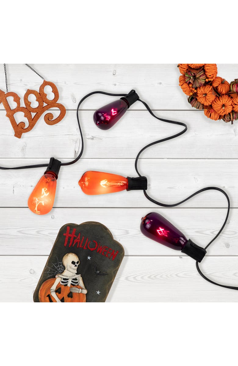 Northlight Edison E17 Halloween Light Set - Orange and Purple - 9' Black Wire - 10ct, Alternate, color, Purple