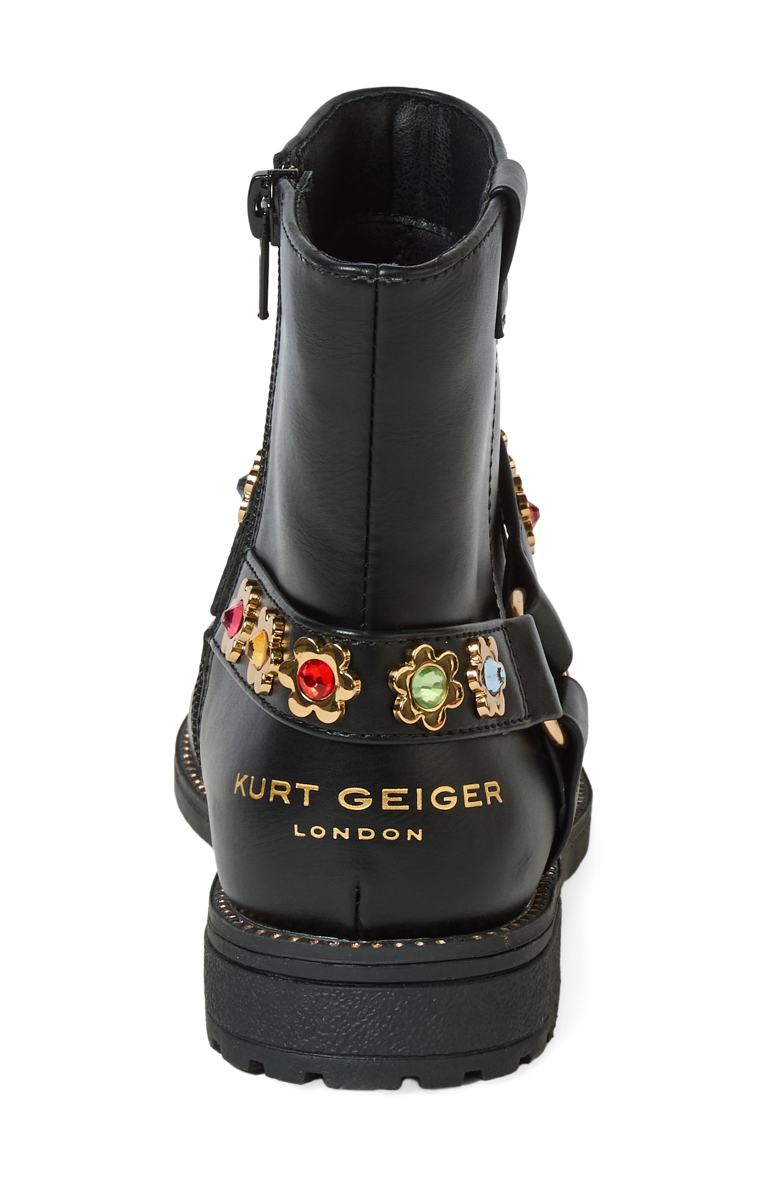 Kids' Octavia Faux Leather Biker Boot, Alternate, color, BLACK