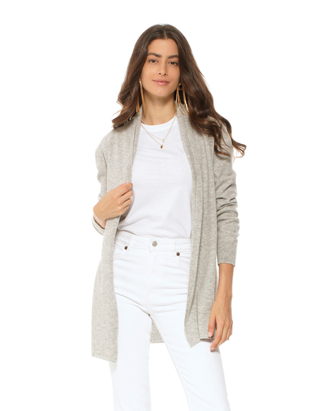 Long Open Front Pure Cashmere Cardigan