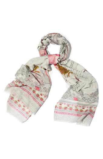 Birds & Filigree Print Scarf
