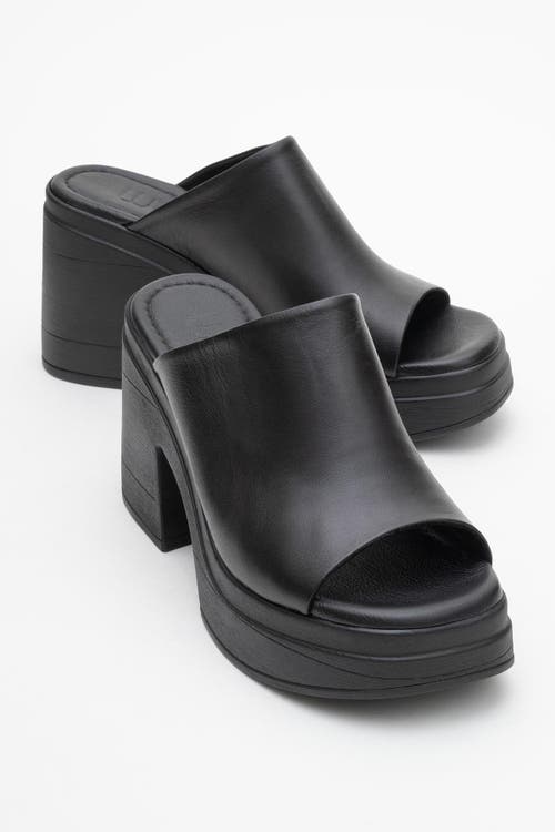 Forever & Always Shoes Nola Leather Platform Mules In Black
