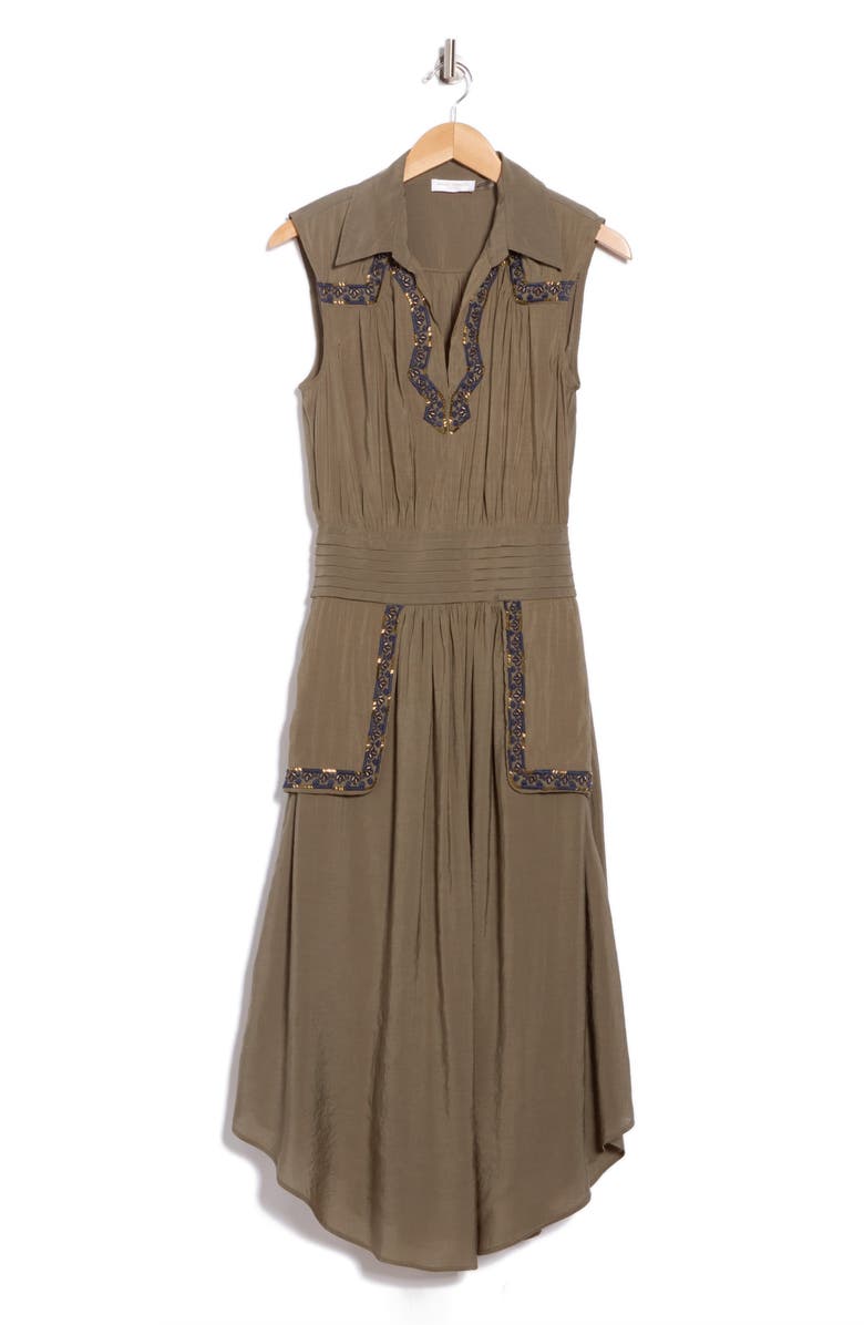 Ramy Brook Bobbie Embellished Dress, Alternate, color, Dark Sage