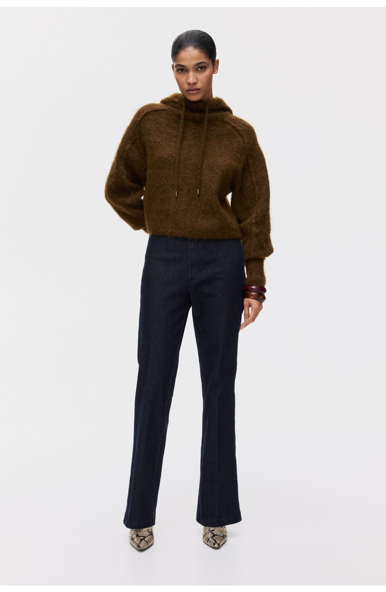 H&M Flared High Jeans, Alternate, color, Dark Denim Blue