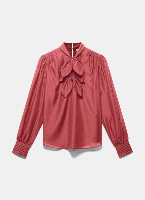 Mint Velvet Bow Detail Blouse In Pink