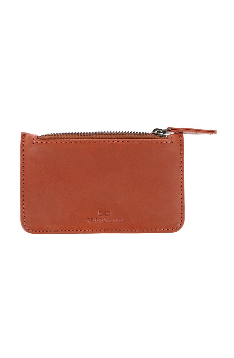 Trafalgar Sergio Front Pocket Leather Zipper Pouch, Alternate, color, Tan