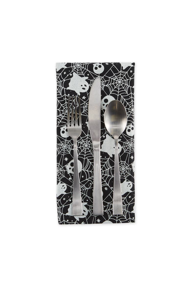 Hallowen Print Napkin Set/6, Alternate, color, Haunted Objects