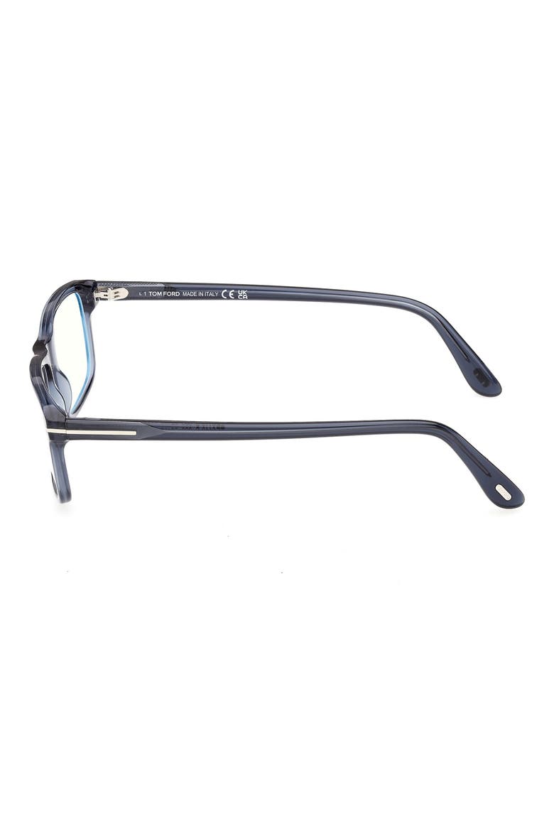 53mm Rectangular Blue Light Blocking Glasses, Alternate, color, SHINY TRANSPARENT NAVY BLUE