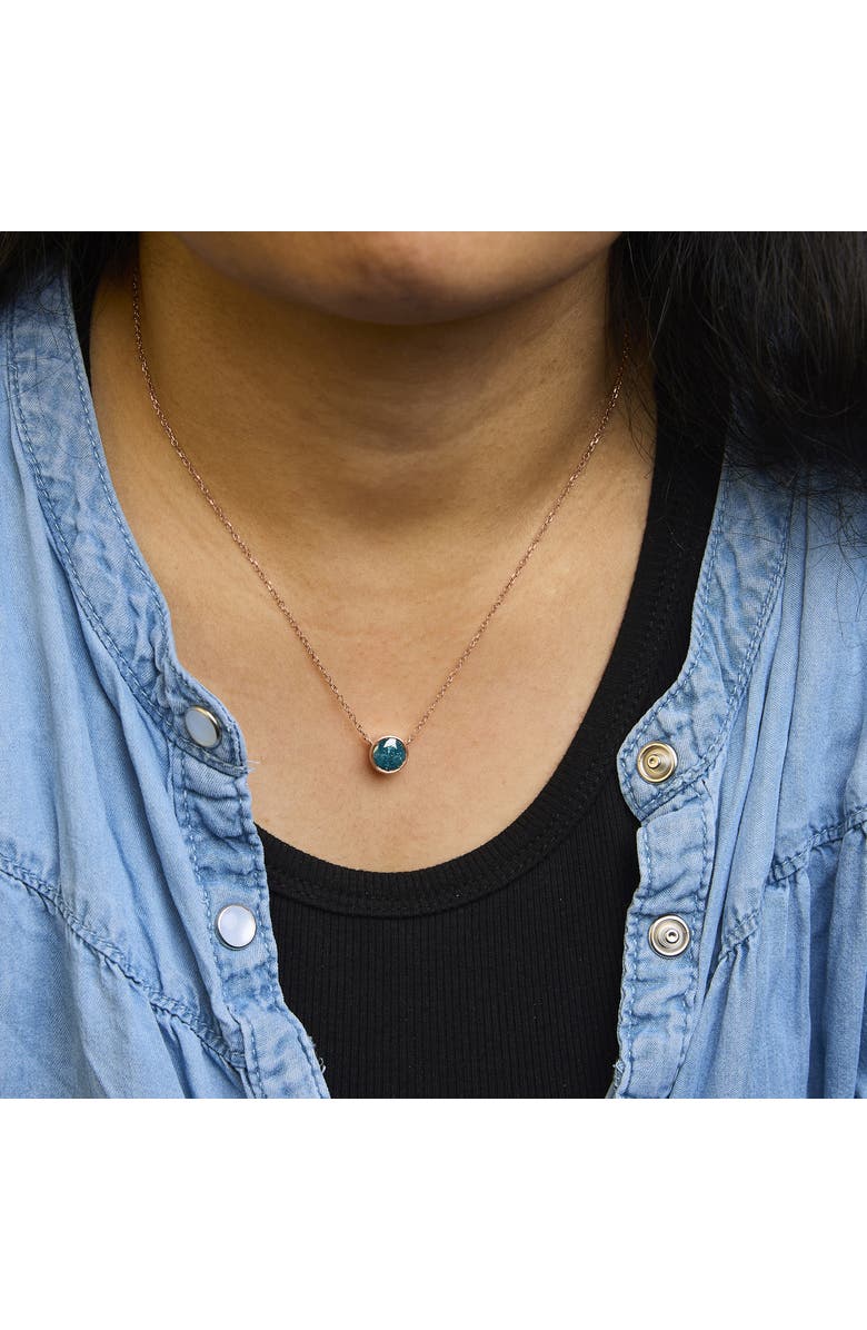 Haus of Brilliance 14K Rose Gold 2.0 Cttw Bezel Set Blue Diamond Solitaire Pendant Necklace, Alternate, color, Pink