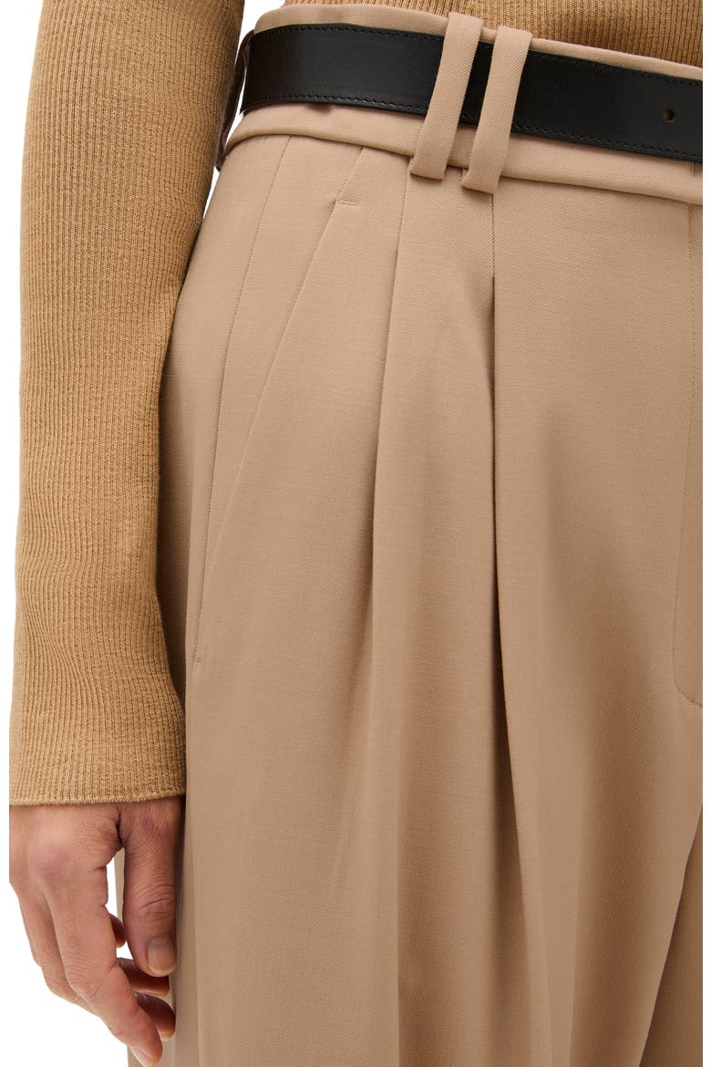 Twill Pleated Trouser, Alternate, color, Camel