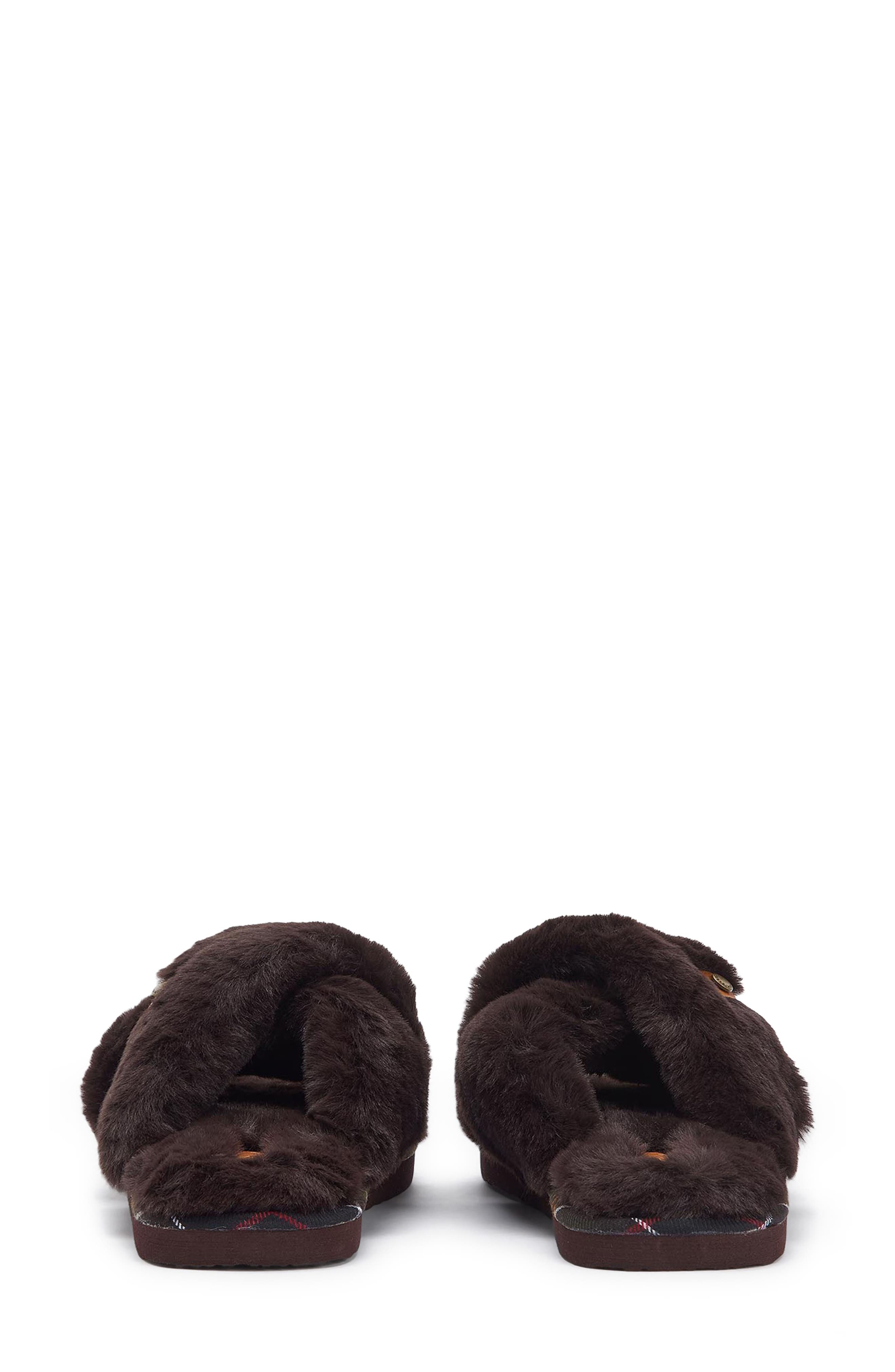 Barbour Eliza Faux Fur Slide Slipper, Alternate, color, 