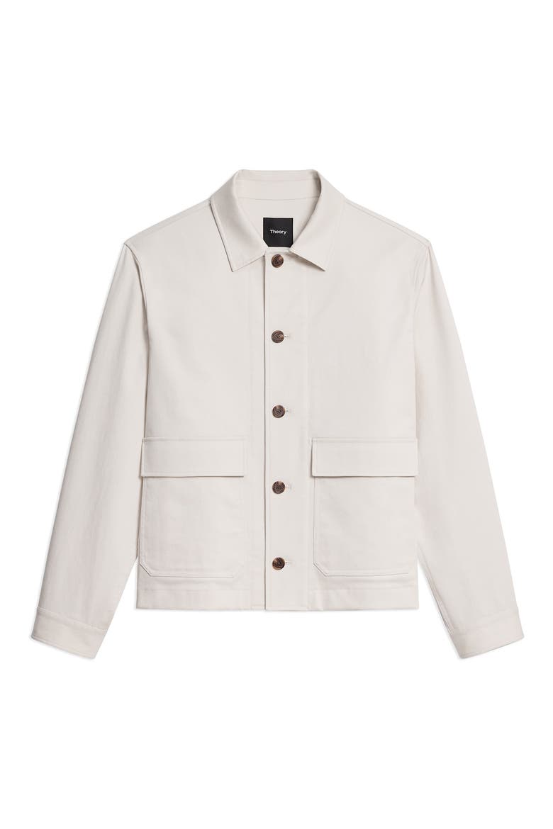 Moonsoft Cotton Twill Button-Up Shirt Jacket, Alternate, color, WINTER IVORY