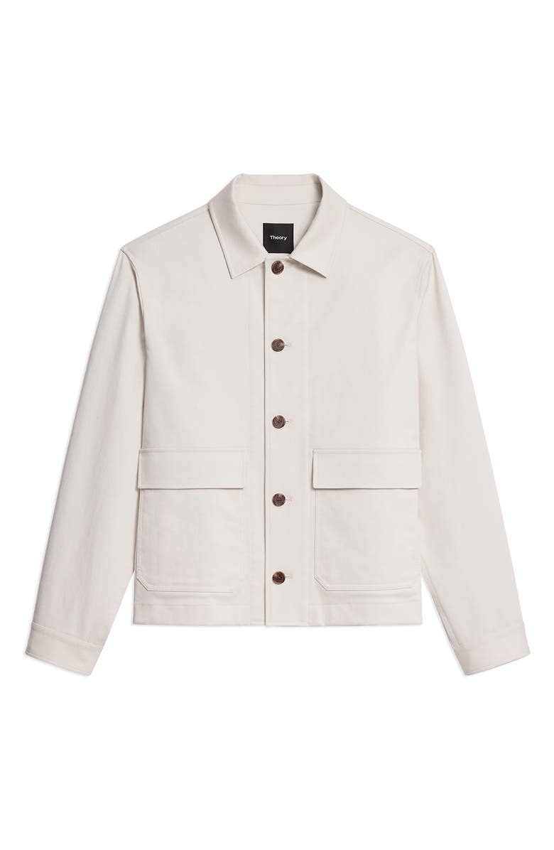 Theory Moonsoft Cotton Twill Button-Up Shirt Jacket, Alternate, color, Winter Ivory