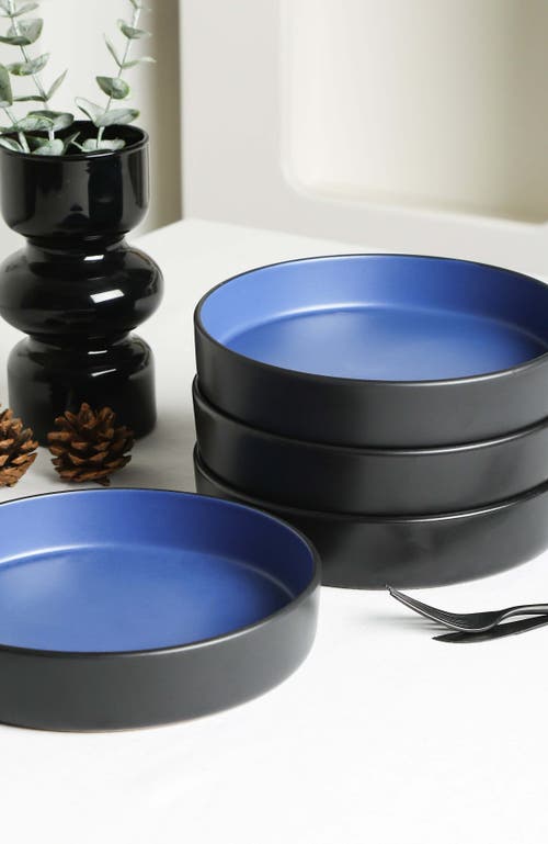Stone Lain Albie Stoneware 20-piece Dinnerware Set With Pasta Bowls In Black