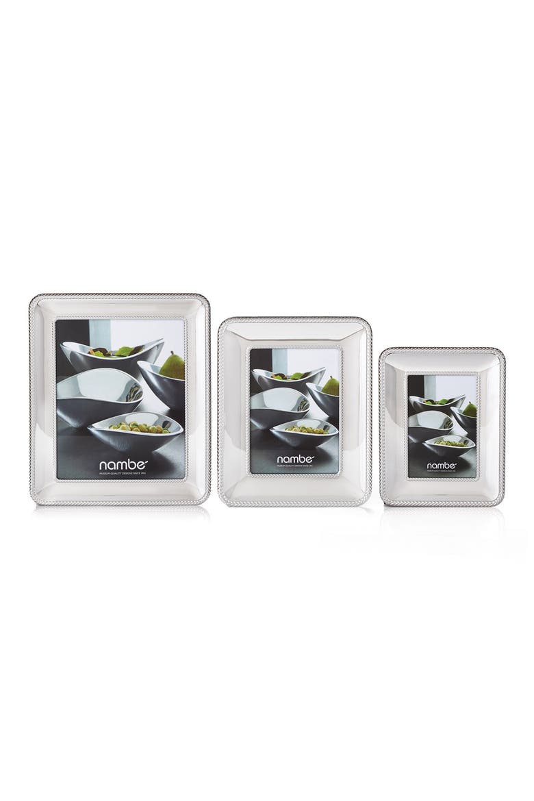 Braid Chrome Picture Frame, Alternate, color, SILVER