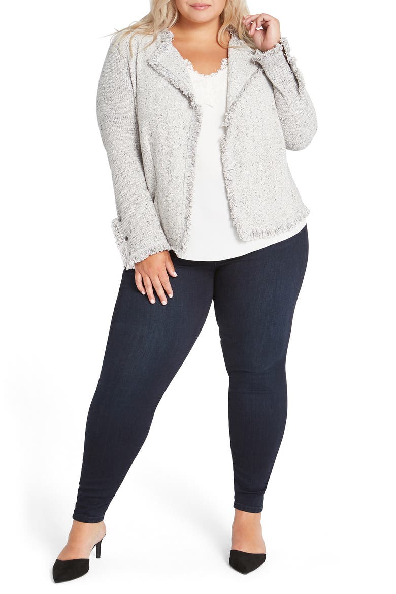 Fringe Mix Knit Jacket, Alternate, color, SUGAR COOKIE