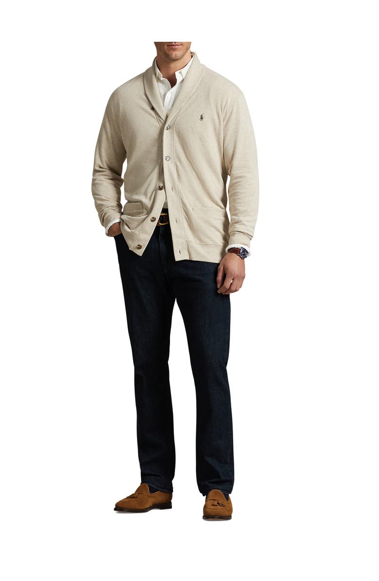 Polo Ralph Lauren Big 
Tall Luxury Jersey Cardigan, Alternate, color, Expedited Dune